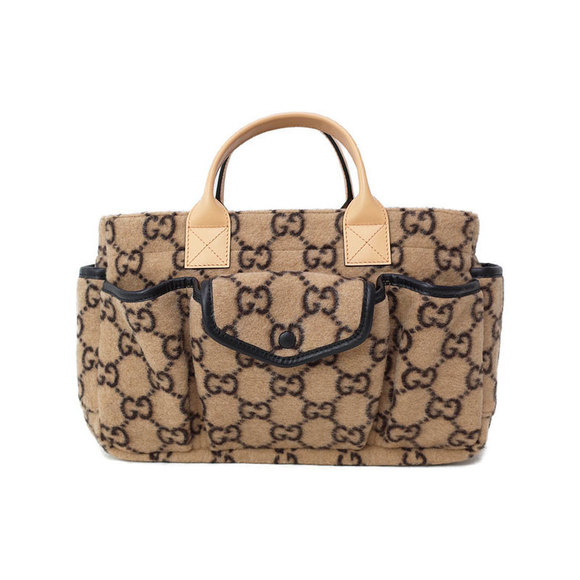 Gucci Handbags - Gucci GG Wool Tote Bag Biege